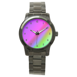 Montre Face arc-en-ciel avec chiffres noirs