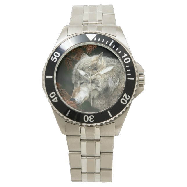 Montre Face de loup de bois (devant)