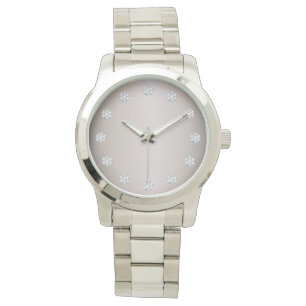 Montre Face Et Diamants D'Argent Élégants