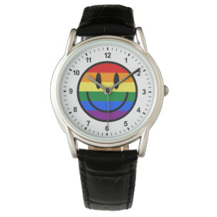 Montre Face souriante arc-en-ciel