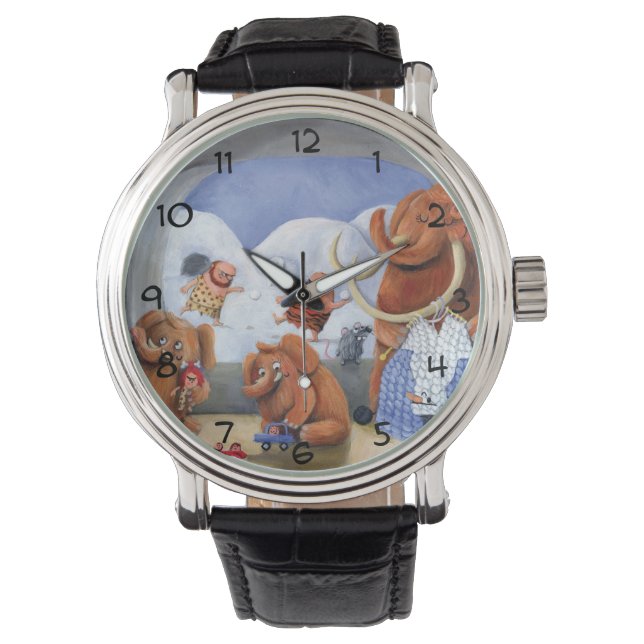 Montre Famille de mammouth laineux en âge de glace (devant)