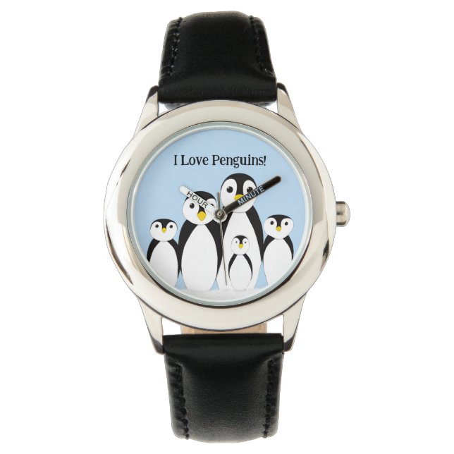 Montre Famille Pingouin mignonne (devant)