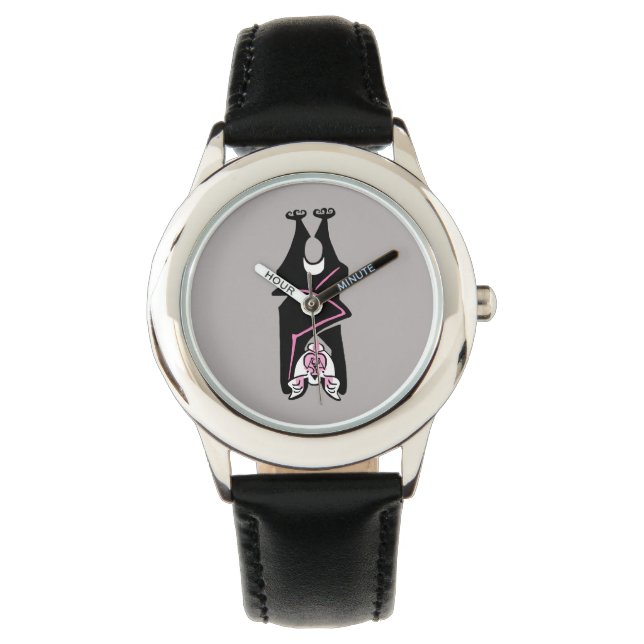 Montre Faune - Pink & Black BAT - Nature - Conservation (devant)