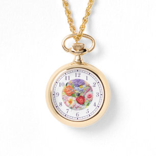Montre Faux colorées Brodées Florales Stylish Femmes