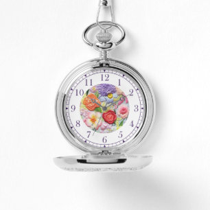 Montre Faux colorées Brodées Florales Stylish Femmes