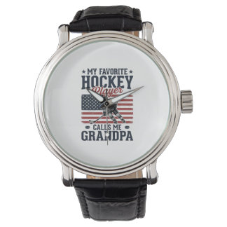 Montre Favorite Hockey Player Calls Me Grandpa Vintage Sh