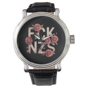 Montre FCK NZS Fleurs Contre la Droite Pas de Nazis Lgbtq