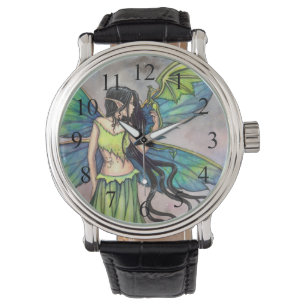 Montre Fée gothique et Dragon Art Imaginaire mystique