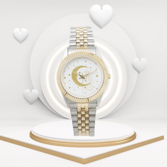 Montre Femme céleste, étoiles de lune, boho, astronomie é (Créateur téléchargé)