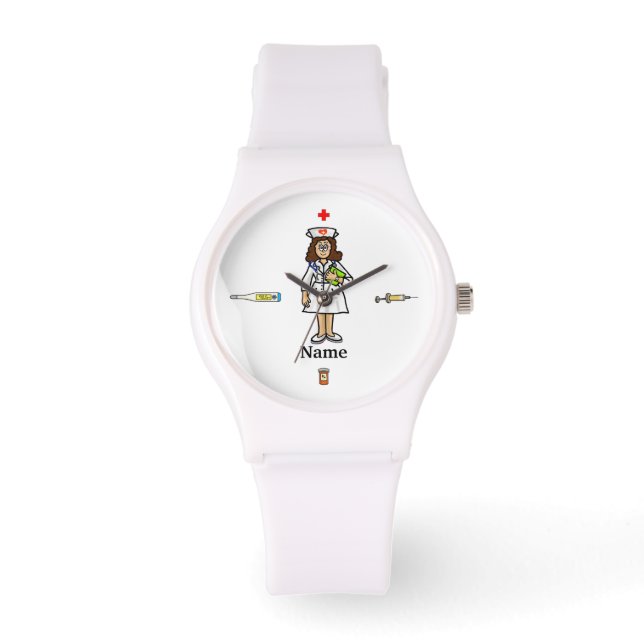 Montre Femme Nurse (Brunette) Watch Ajouter un nom! (Recto)