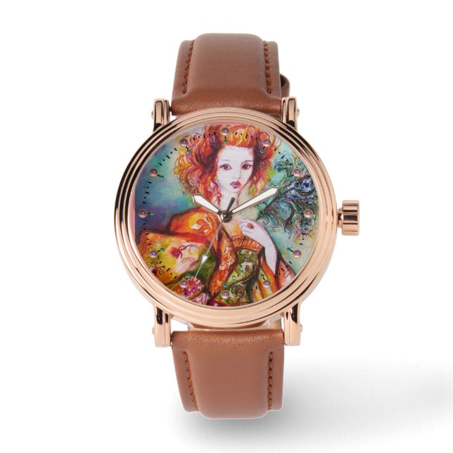 MONTRE FEMME ROMANTIQUE AVEC PEACOCK FEACOCK (Recto)