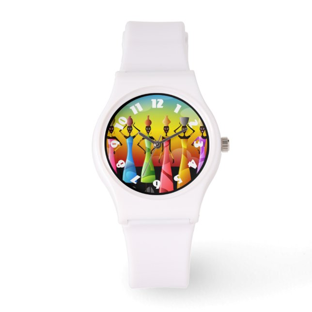 Montre Femmes africaines avec poterie sur la tête (Recto)