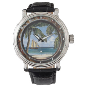 Montre Fenêtre nautique Rustique Tropical Voilier