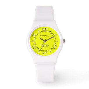 Montre Festive Citron Jaune Couleur Décor Personnalisez C