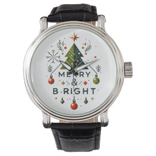 Montre Festive Joyeux et brillant Design d'arbre de Noël