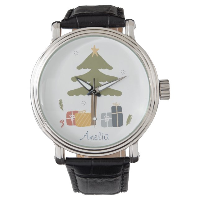 Montre Fête de Noël nordique personnalisée (devant)
