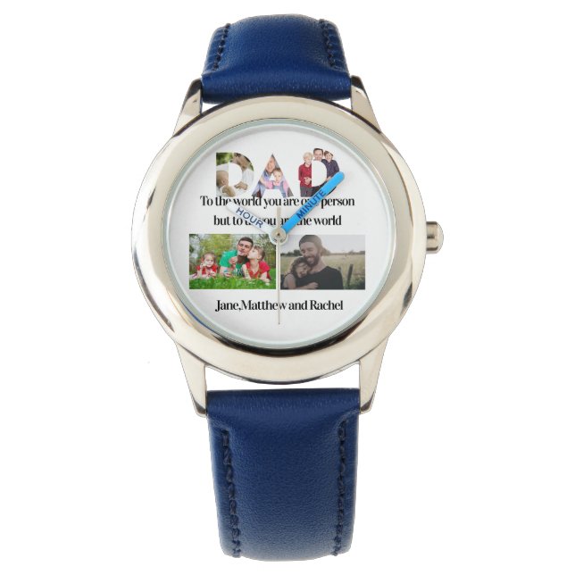 Montre Fête des pères personnalisée 5 Collage photo (devant)
