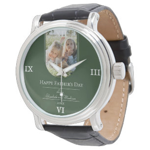 Montre Fête des pères photo Arch moderne Emerald Green