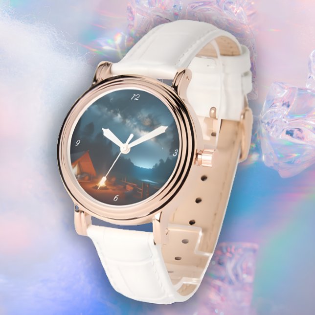 Montre Feu de camp et ciel nocturne avec nombre, moderne (Créateur téléchargé)