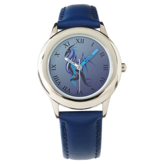 Montre Feu de dragon bleu (devant)