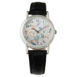 Montre Feuillage Vert Bleu Orange Feuilles
