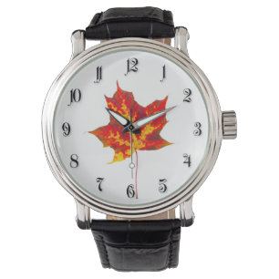 Montre Feuille d'érable rouge