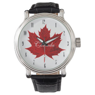 Montre Feuille d'érable rouge du Canada/personnalisable
