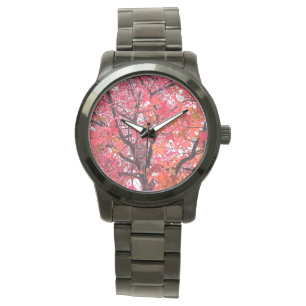 Montre Feuille rose
