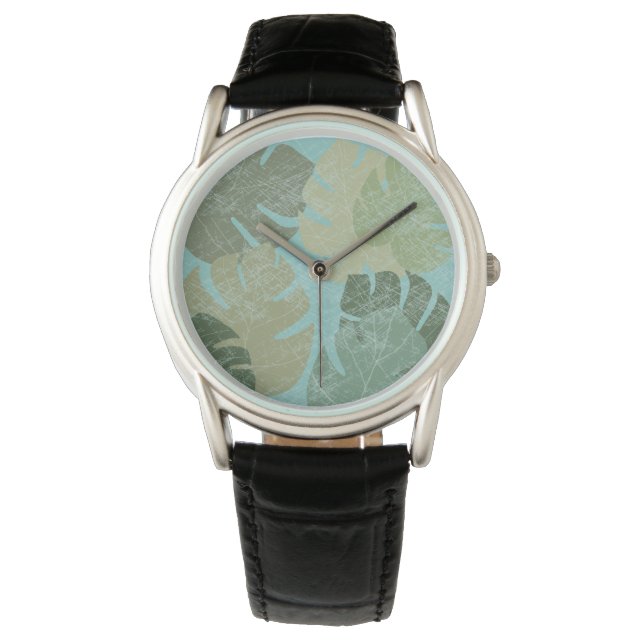 Montre Feuilles dénaturés tropicaux (devant)