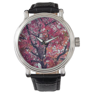 Montre Feuilles rouges