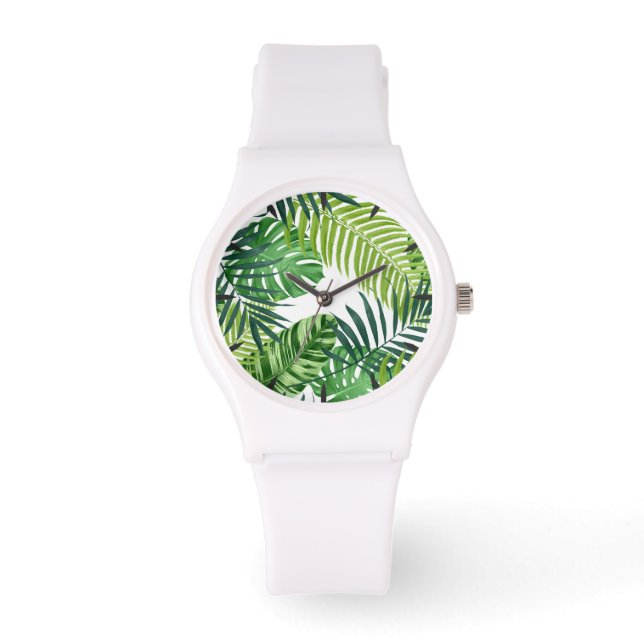 Montre Feuilles verts tropicaux (Recto)