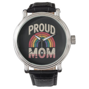 Montre Fier Maman Rainbow LGBTQ Gay pride Ally
