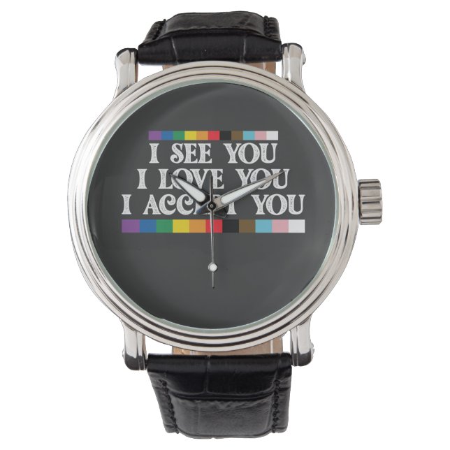 Montre Fierté LGBT Je Vois L'Amour Accepter Votre Soutien (devant)
