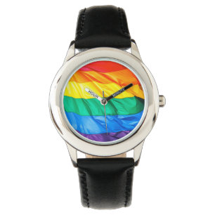 Montre Fierté solide - plan rapproché de drapeau de gay