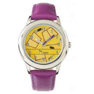 Montre Filets jaunes nommés faits sur commande de galets