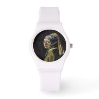 Fille Avec Une Fraise Élevant Beau Art Spoof