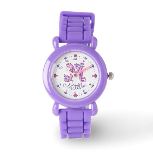 Montre fille monogramme lettre M art Matilda nom