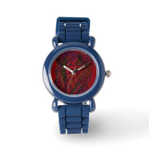 Montre Fille Rêveuse de l'Ère Victorienne Bleue