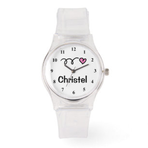Montre fille sportive avec nom personnalisé