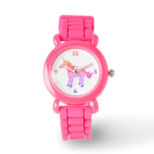 Montre Fille Unicorn, arc-en-ciel jaune rose
