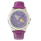 Filles mignonne violet Rocket Ship Space and Name 