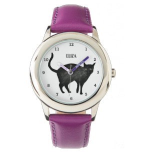 Montre Filles mignonnes Chat rose Noir Animal Enfants Kit