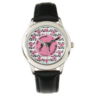 Montre Filles mignonnes Chien Paw Greyhound Enfants Perso