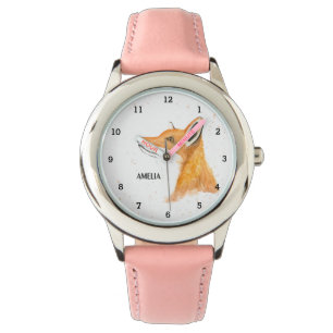 Montre Filles mignonnes Fox Animaux Enfants Faune Forêt