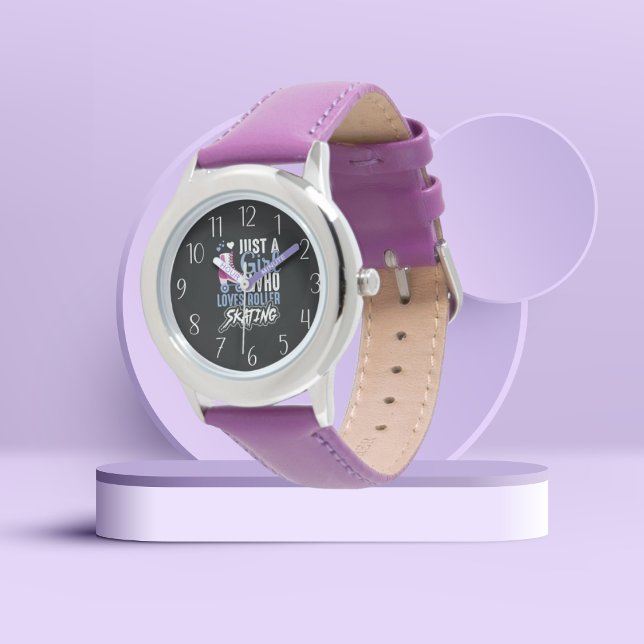 Montre filles mignonnes patineuses amantes art du monde (Créateur téléchargé)