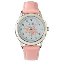 Filles mignonnes Tricératops rose moderne Dinosaur