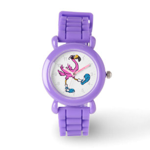 Montre Flamant rose drôle avec lunettes de soleil   chois