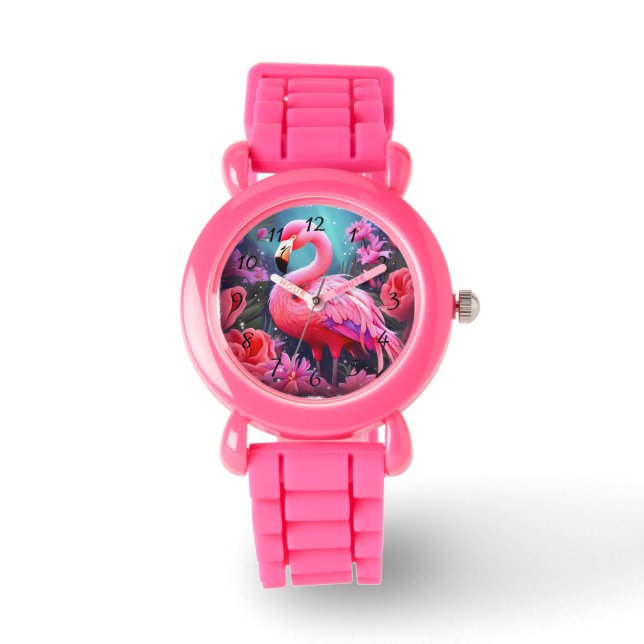 Montre Flamant rose rose (Recto)