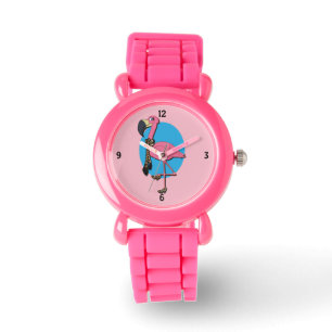 Montre Flamant rose rose Parties scintillant