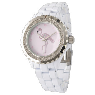 Montre Flamant rose Rose Roses Flamants roses Horloge